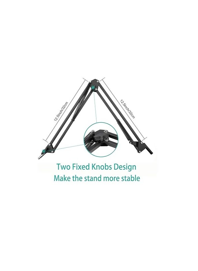 Adjustable Microphone / Mic Suspension Boom Scissor Arm Stand, ELINP Compact Mic Stand Made of Durable Steel for Radio Broadcasting Studio, Sound Studio, Stages, and TV Stations - Image 2