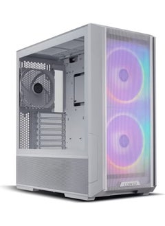 LIAN LI Lian Li Lancool 216 RGB White Steel/Tempered Glass ATX Mid Tower Computer Case,2X 160 mm ARGB Fans Included - LANCOOL 216RW White  - Image 1