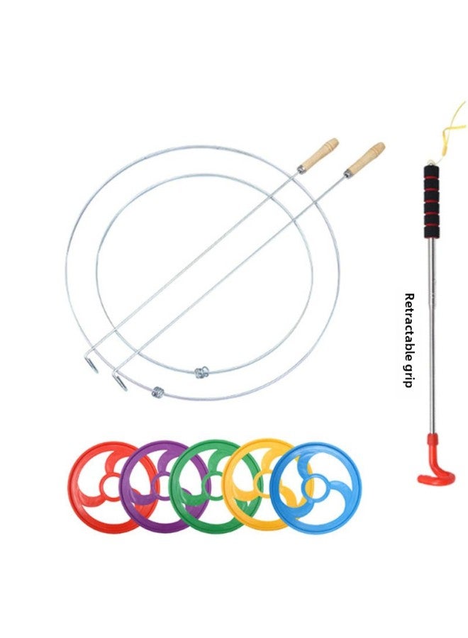 Traditional Balance Rolling Iron Ring Sound Push Iron Ring Kindergarten Feeling System Toy Rolling Ring Stall Supply Wholesale-Color:All-iron One-piece Handle-Diameter:38cm Conventional 5mm  - Image 2