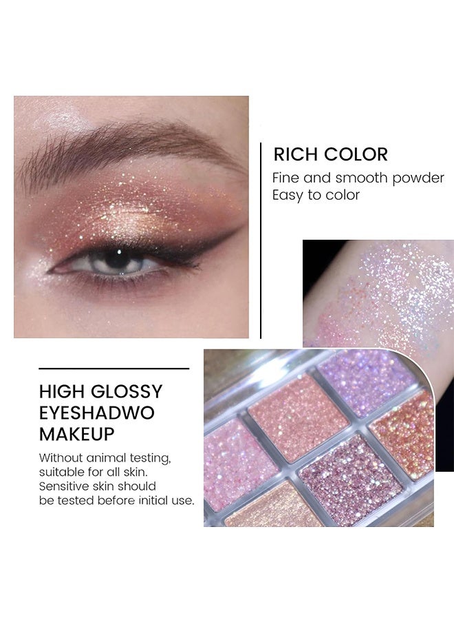ديكالو لوحة ظلال عيون بلمعان تحتوي على 10 ألوان، ظلال عيون بالترتر اللامع، بودرة لؤلؤية لامعة للعيون، مكياج عيون بألوان متعددة لامعة، لوحة ظلال عيون بالترتر الوردي، ألوان ظلال عيون لامعة - Image 4