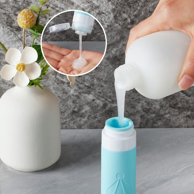 Insfit 8 Pack Silicone Travel Bottles & Cream Jars With Toiletry Bag  3Oz Leakproof Containers & 2Oz Jars With Waterproof Labels  Bpa-Free Squeezable Toiletries Set For Shampoo  Lotion  Cosmetics - Image 3