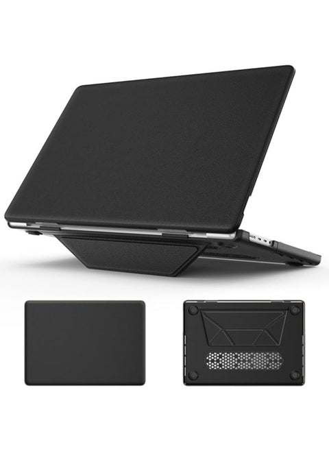 Case Compatible with MacBook Air 13.6 2024/2022 Laptop (M2 A2681/M3 A3113), Premium Leather + Slim PC with Heat Dissipation, Full Protective Case with holder