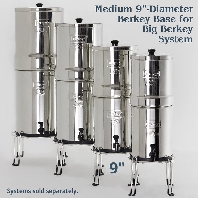 Berkey Medium Base Stainless Steel Stand Raises Your Big Water Filter System 6" Above Countertop for Easier Dispensing of Filtered Water - Image 2