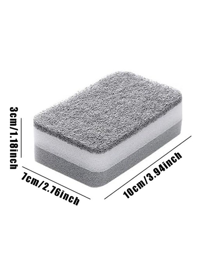 6 قطع من إسفنجة غسل الأطباق، إسفنجة تنظيف غير قابلة للخدش، لون رمادي - Image 2