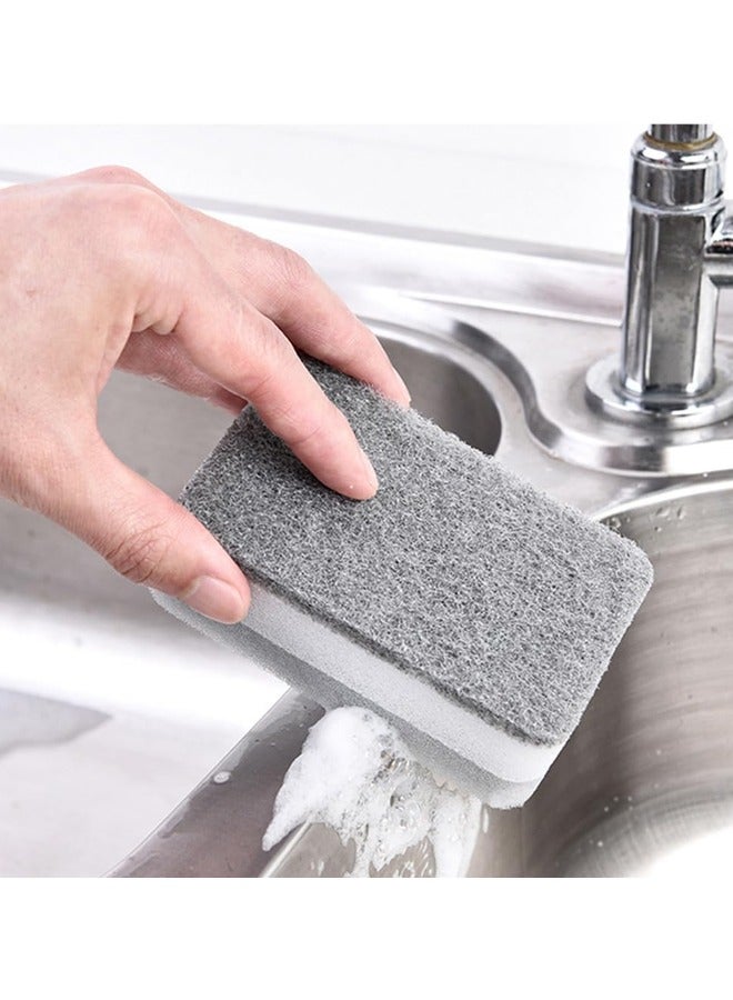 6 قطع من إسفنجة غسل الأطباق، إسفنجة تنظيف غير قابلة للخدش، لون رمادي - Image 4