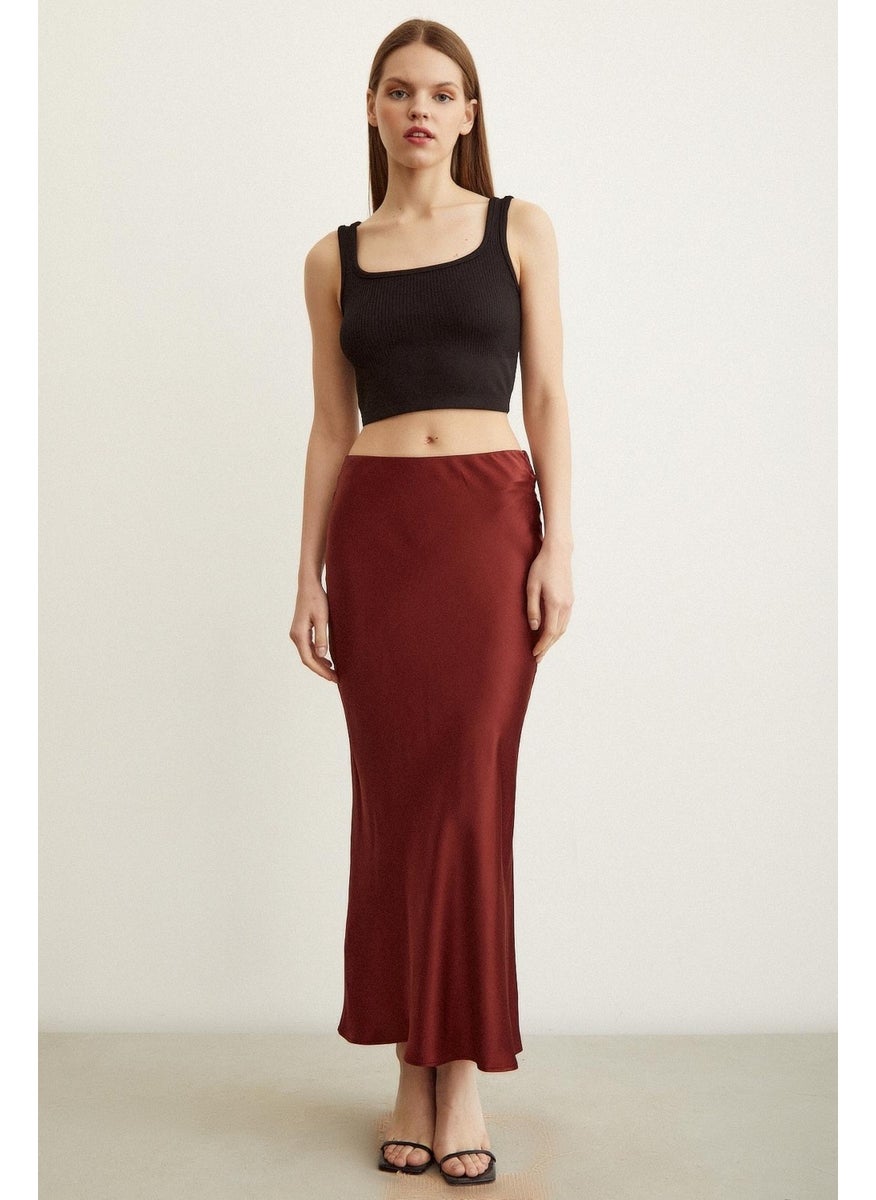 Never More Oblique Satin Skirt  - Image 1