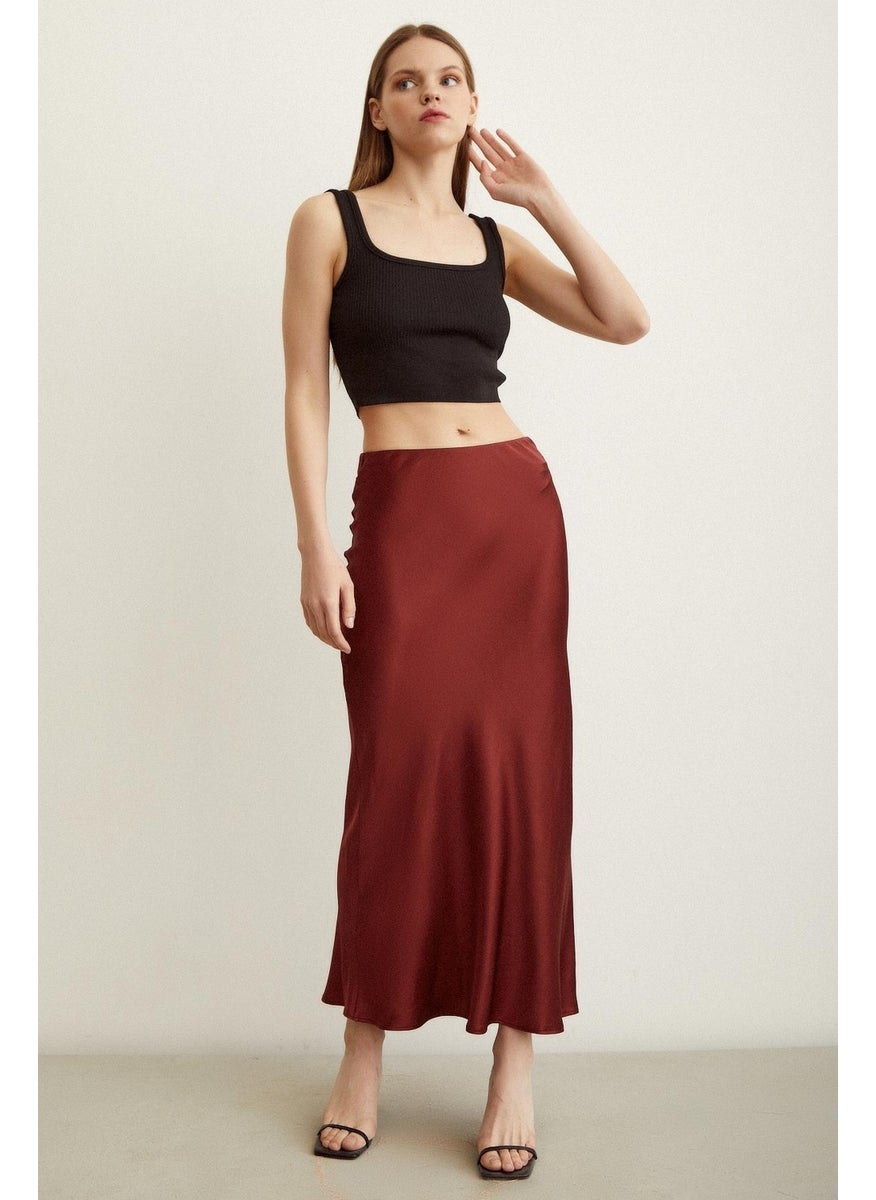 Never More Oblique Satin Skirt  - Image 2