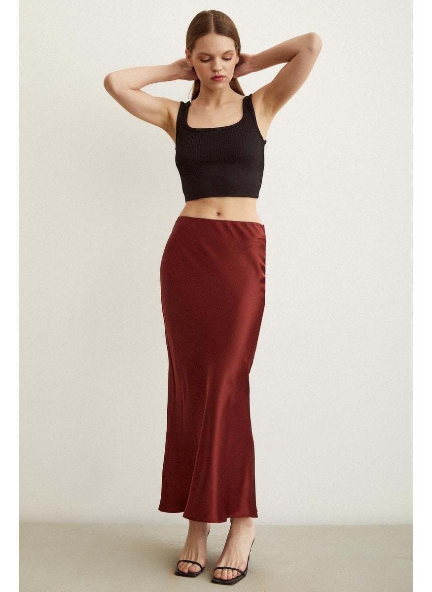 Never More Oblique Satin Skirt  - Image 4