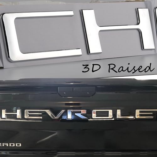 Auto safety Tailgate Insert Letters Compatible with 2019 2020 2021 2022 2023 2024 3D Abs Plastic Emblems Badges with Strong Adhesive Chrome Silver - Image 3