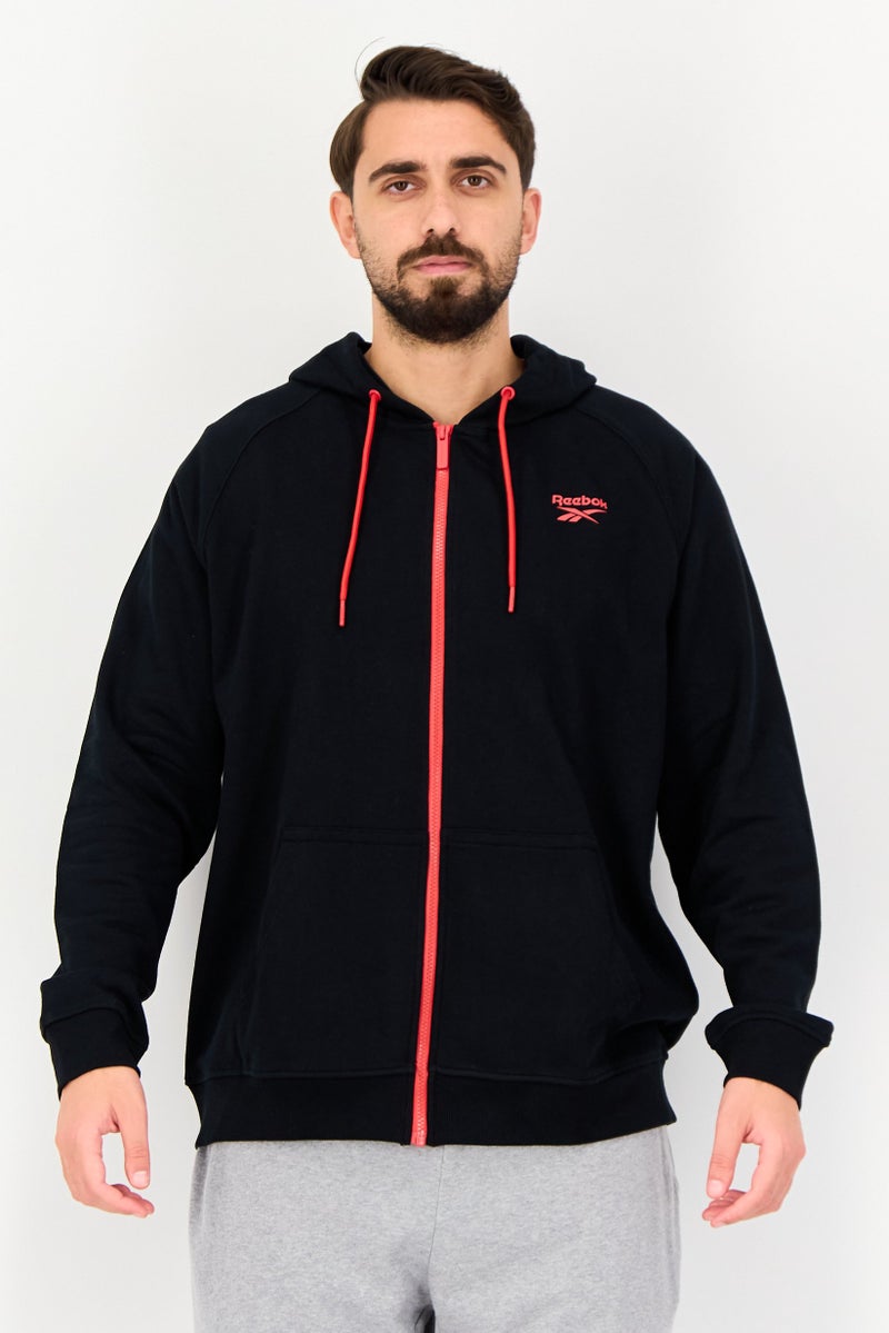 Reebok Men Sportswear Fit Long Sleeve Outdoor Hoodie, Black - Image 1