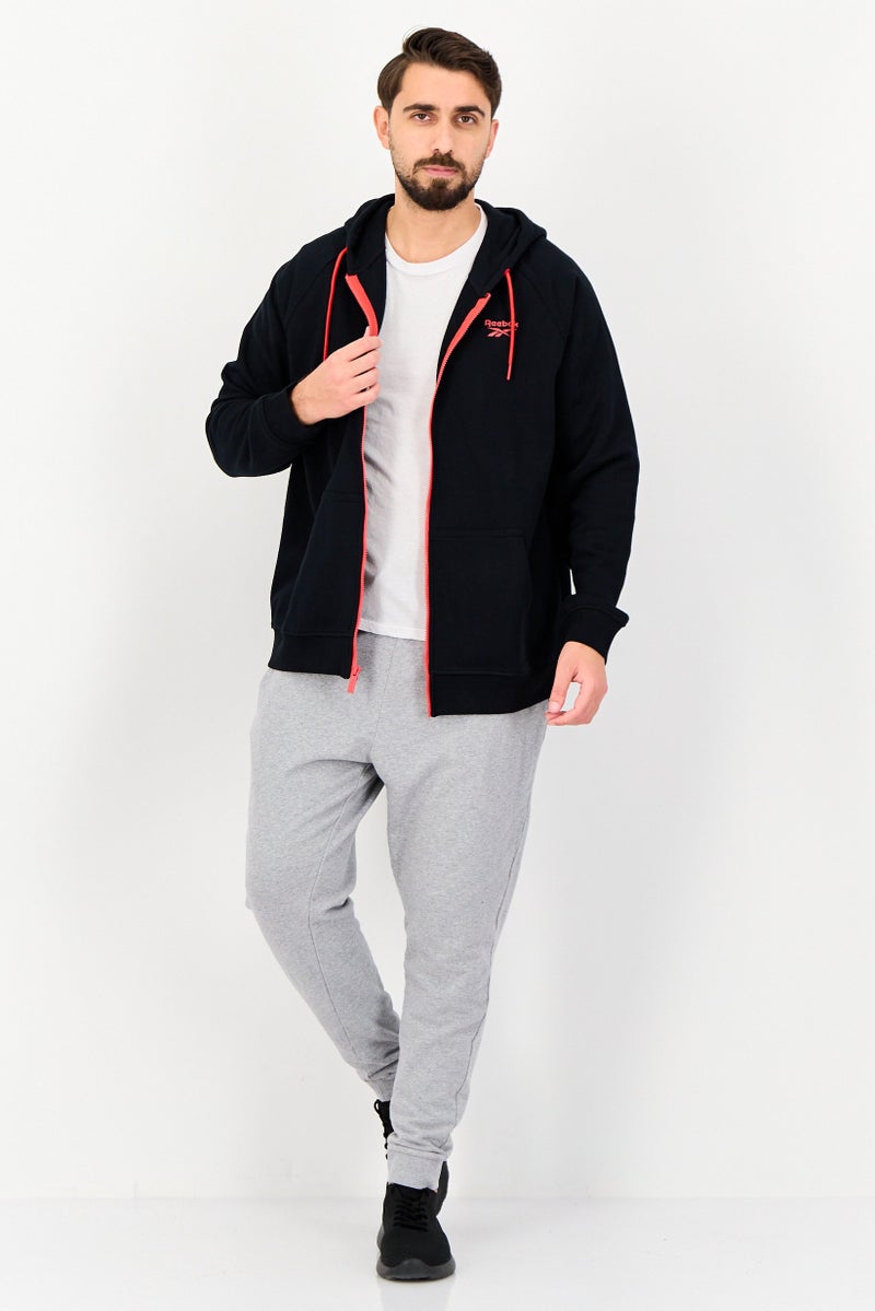 Reebok Men Sportswear Fit Long Sleeve Outdoor Hoodie, Black - Image 3