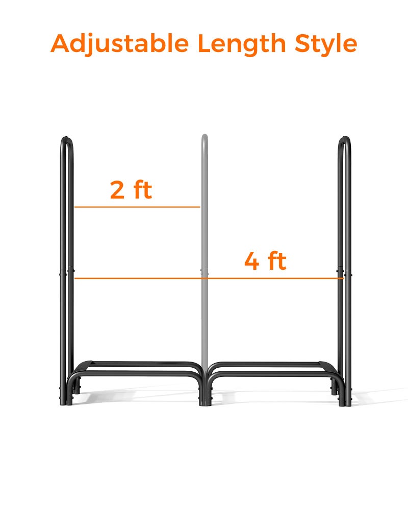 Mars Explo Firewood Rackï¼Œ4ft Heavy Duty Fire Wood Storage Racks for Indoor Outdoorï¼ŒMetal Log Holders for Firewoodï¼ŒFireplace Wood Pile Storage Stacker Organizer, Black - Image 5