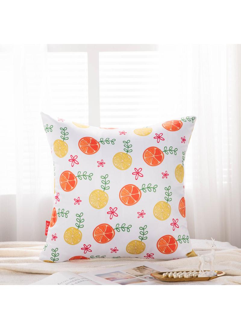 Satin Throw Pillow Sofa Cushion Cover Float Window Backrest Art Fruit Print Pillow Cover 45 * 45cm