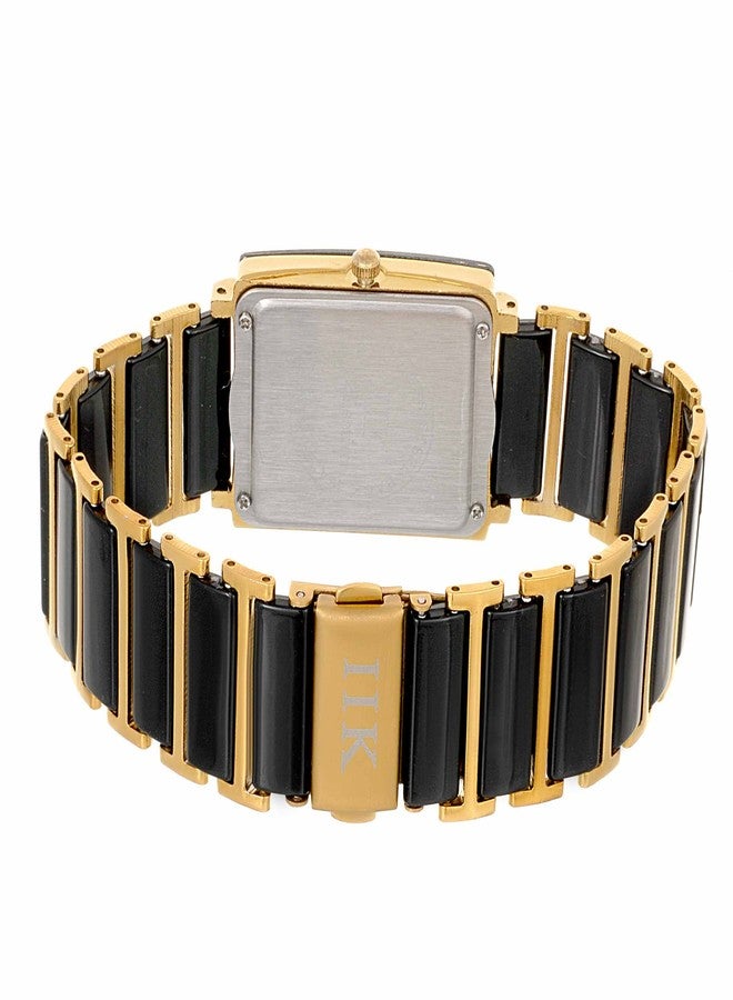 IIK COLLECTION Analogue Men & Women's Watch (Black Dial Black & Gold Colored Strap) - Image 4