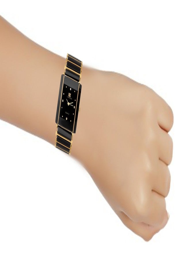 IIK COLLECTION Analogue Men & Women's Watch (Black Dial Black & Gold Colored Strap) - Image 5