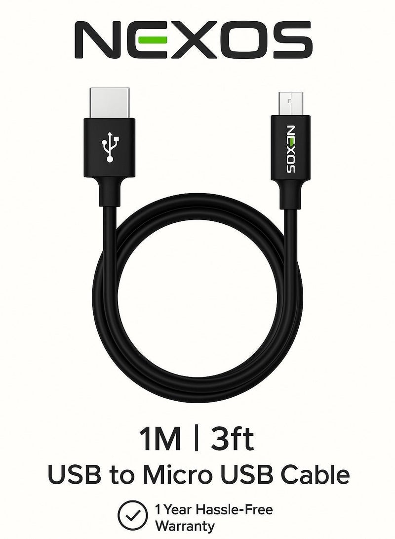 NEXOS USB to Micro-USB Cable 1M (3ft) – Fast Charging & Data Transfer with 1-Year Warranty - Image 4