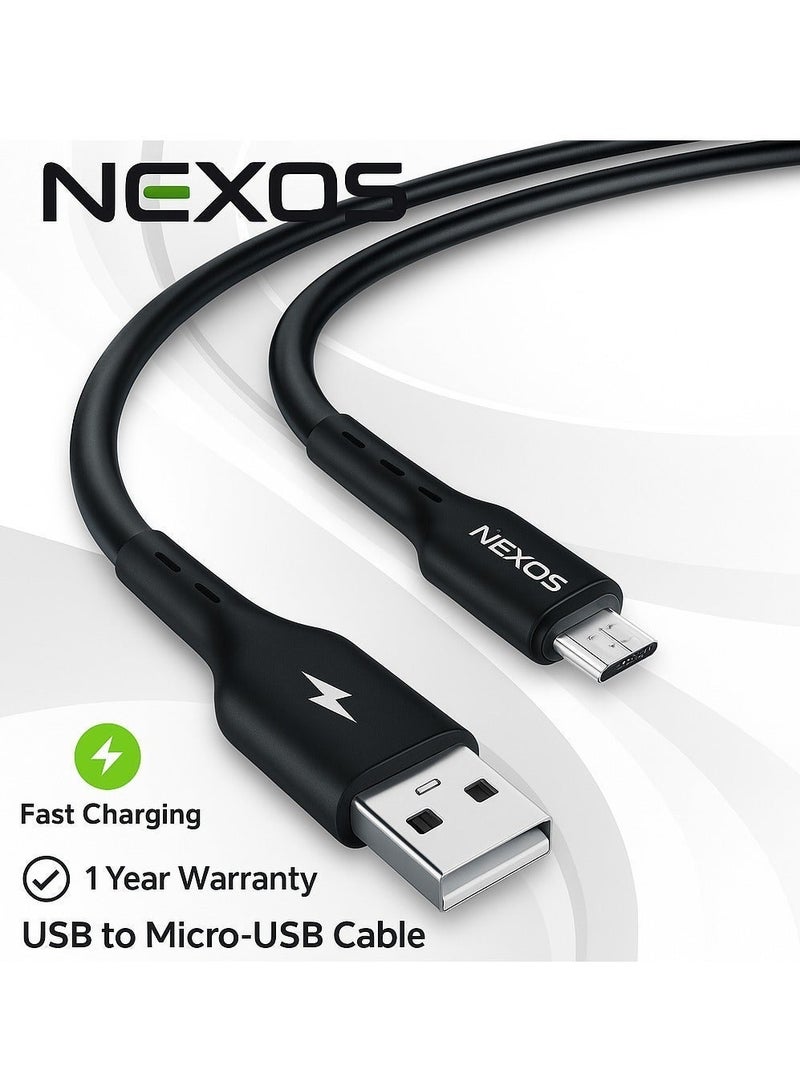 NEXOS USB to Micro-USB Cable 1M (3ft) – Fast Charging & Data Transfer with 1-Year Warranty - Image 2