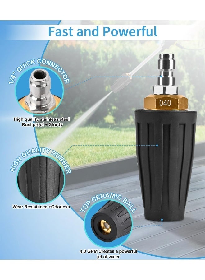 CIMALAB Pressure Washer Tips Turbo Nozzle, Turbo Nozzle Pressure Washer 4000 Psi, 360Â° Rotating Pressure Washer Turbo Nozzle With 1/4 Inch Quick Connector For Cleaning Brick, Concrete, Vinyl Surfaces(4.0 Gpm)  - Image 4