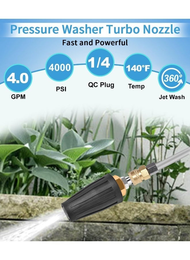 CIMALAB Pressure Washer Tips Turbo Nozzle, Turbo Nozzle Pressure Washer 4000 Psi, 360Â° Rotating Pressure Washer Turbo Nozzle With 1/4 Inch Quick Connector For Cleaning Brick, Concrete, Vinyl Surfaces(4.0 Gpm)  - Image 2