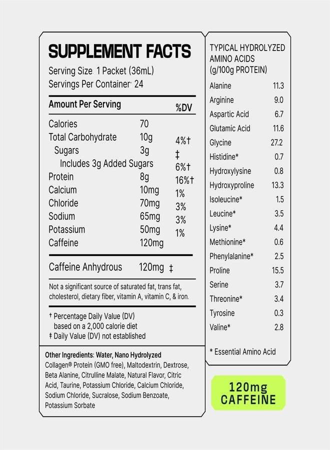 فروغ فيول مشروب الطاقة فائق النشاط قبل التمرين من فروج فيول، 120 ملغ كافيين، 1500 ملغ بيتا ألانين، إلكتروليتات، 8 غ بروتين، كولاجين نانوي محلل من أبقار تتغذى على العشب، 10 غ كربوهيدرات، توت، عبوات 1.2 أونصة، عبوة من 24 قطعة - Image 5