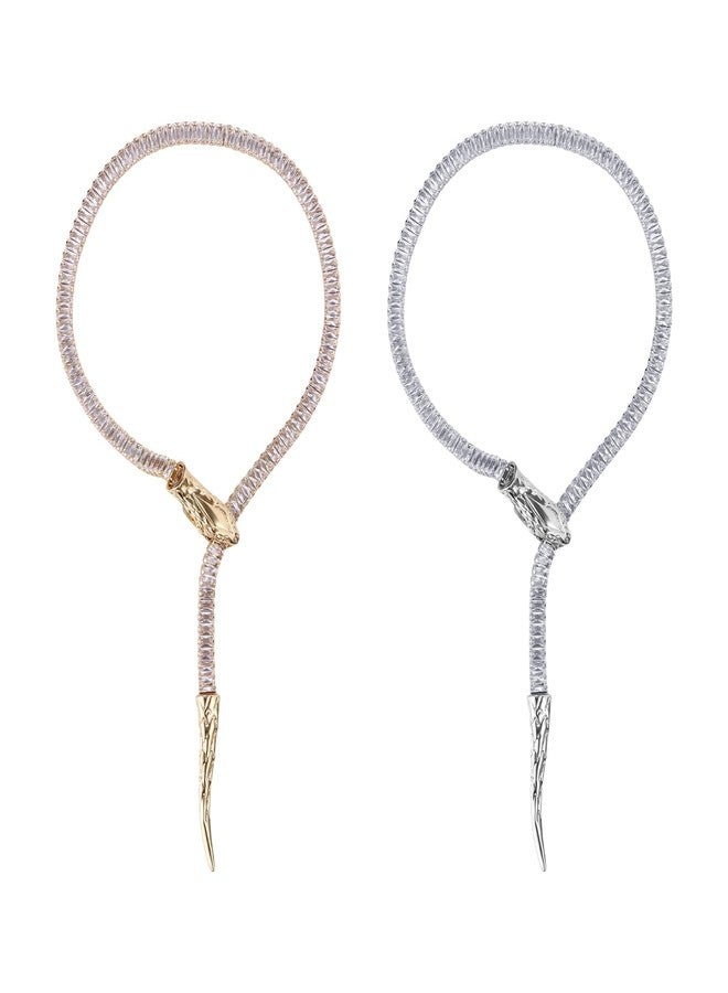 Cupimatch Adjustable Women's Jewelry Collection Elegant Bendable Snake Necklace and Bracelet Set with Sparkling Rhinestones Gold for Mothers Day - Image 5
