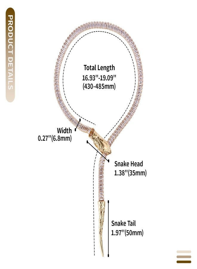 Cupimatch Adjustable Women's Jewelry Collection Elegant Bendable Snake Necklace and Bracelet Set with Sparkling Rhinestones Gold for Mothers Day - Image 2