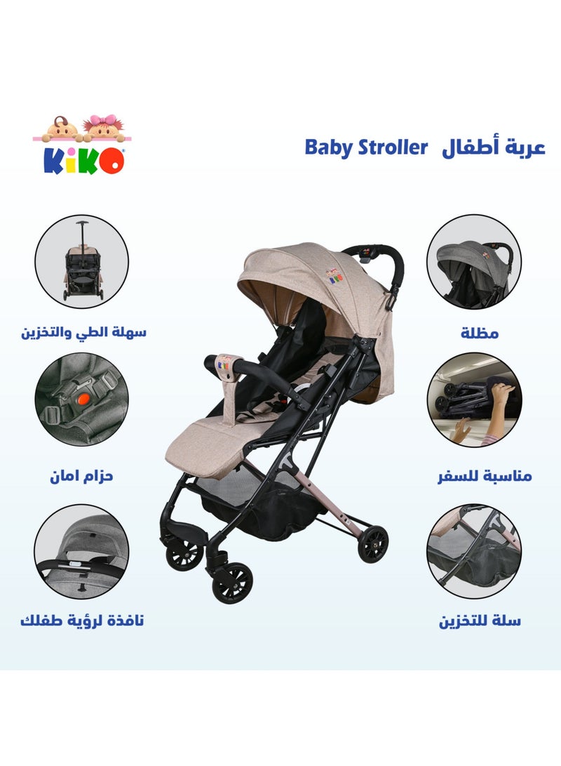Kiko Travel Light Stroller 4 Wheels, 0 Months +, Beige - Image 2