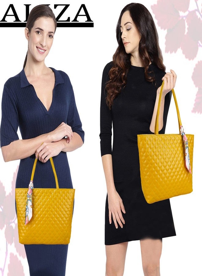 ALIZA GORGEOUS CLASSIC READY TO GO bag for Girls and Women QUALITY MATERIAL BARFI LOOK (YELLOW) - Image 2