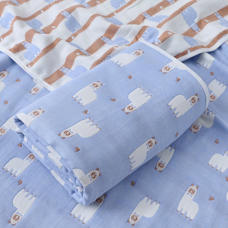 6-Layer Gauze Baby Bath Towel Jacquard Blanket for Newborns - Summer Soft Cotton Swaddle