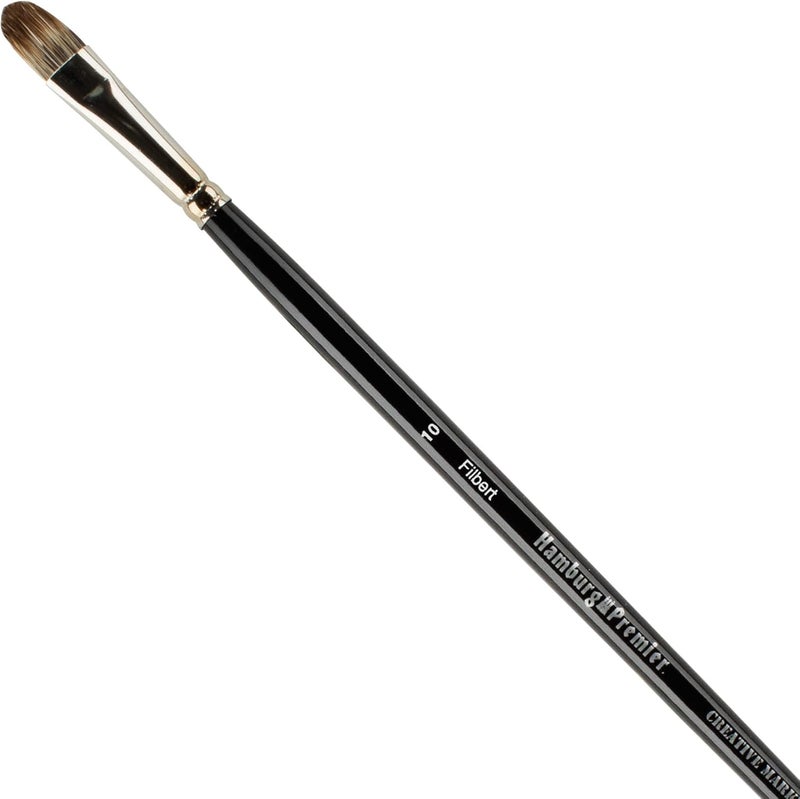 Creative Mark Hamburg Premiere Professional Oil Painting Brushes - Filbert #10 Oil Paint Brush - Handmade in Germany, Natural & Synthetic Hair Blend, Long Triple-Lacquered Birch Handle - Image 1