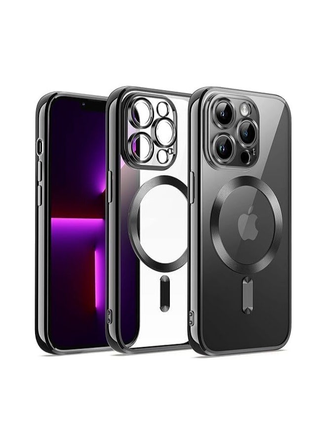 Magnetic Case for iphone 13 pro max Compatible with Wireless Charging, Cover Camera Lens Protector, Slim Protective anti Yellowing Clear Case for iphone 13 pro max 
