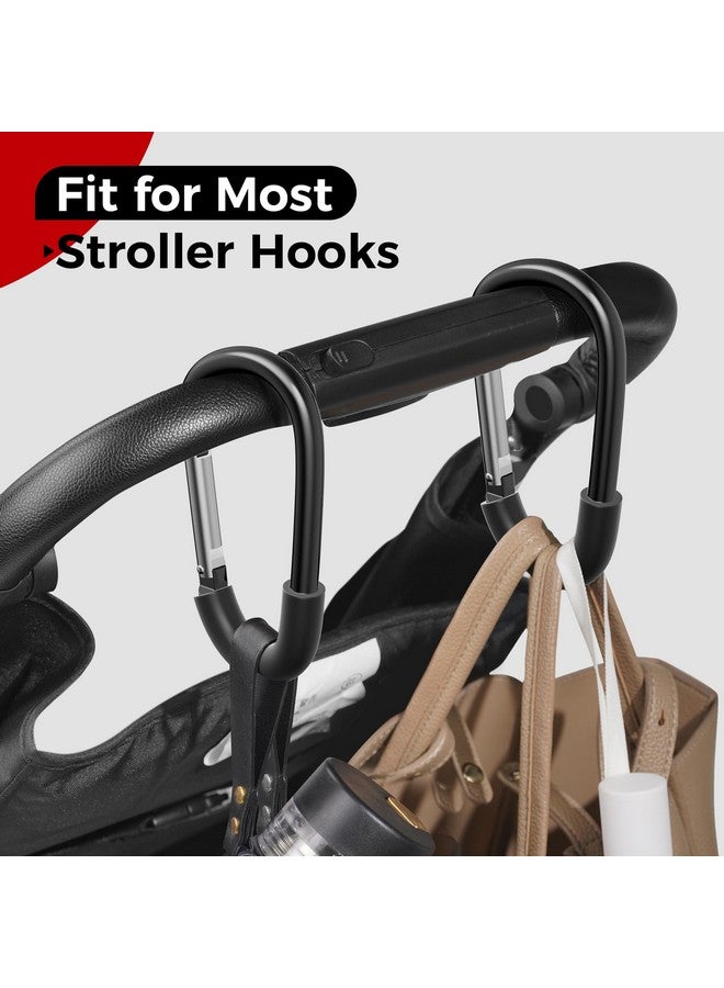 SURDOCA Stroller Hooks, 2Pcs Large Stroller Hooks for Bags, Universal Stroller Clips and Hooks, Mommy Hook for Stroller Heavy Duty, Stroller Accessories for Mom - Image 4