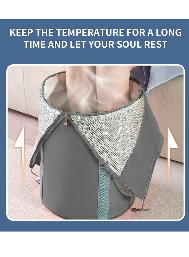 Foot Bath Basin For Soaking Feet - Portable Foot Soak Tub, Collapsible Folding Pedicure Barrel, Pedicure Foot Spa Bucket For Outdoor Washing Camping Travel (gray) - Image 3