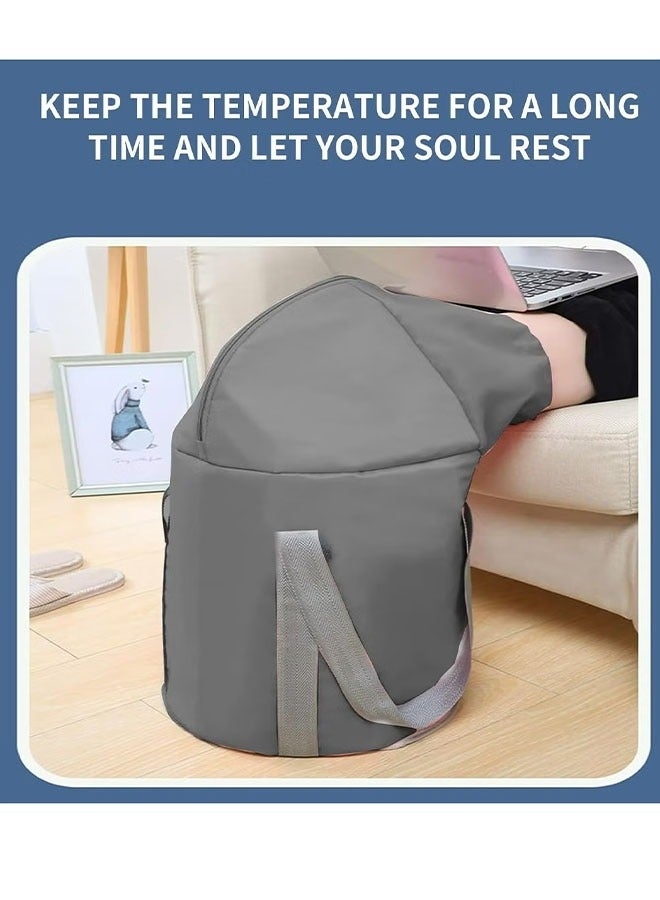 Foot Bath Basin For Soaking Feet - Portable Foot Soak Tub, Collapsible Folding Pedicure Barrel, Pedicure Foot Spa Bucket For Outdoor Washing Camping Travel (gray) - Image 5