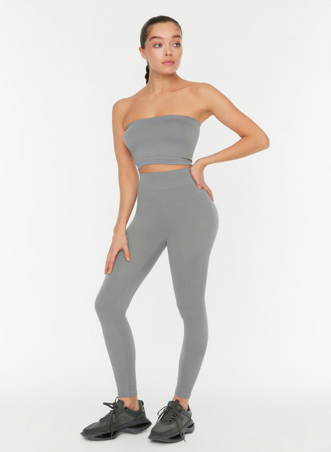 trendyol Sports Leggings - Gray - Plain  - Image 1