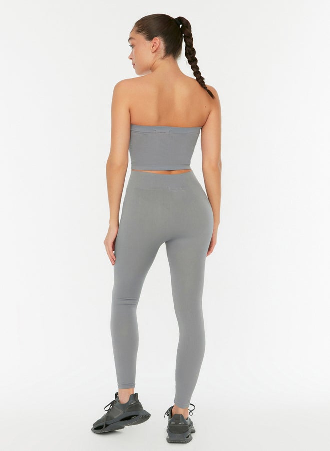 trendyol Sports Leggings - Gray - Plain  - Image 4