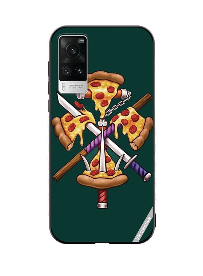VR CREATIVE Protective Case Cover For Vivo X60 Pro Pizza Sword Design Multicolour - Image 1
