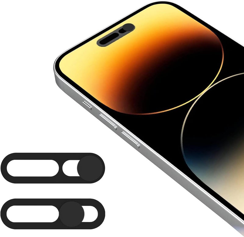 KASTWAVE Front Camera Cover Compatible With Iphone 14Pro Max/15/15 Plus/15Pro Max, Webcam Protector For Privacy And Security, Not Affect Face Id 2 Pack-Black - Image 1