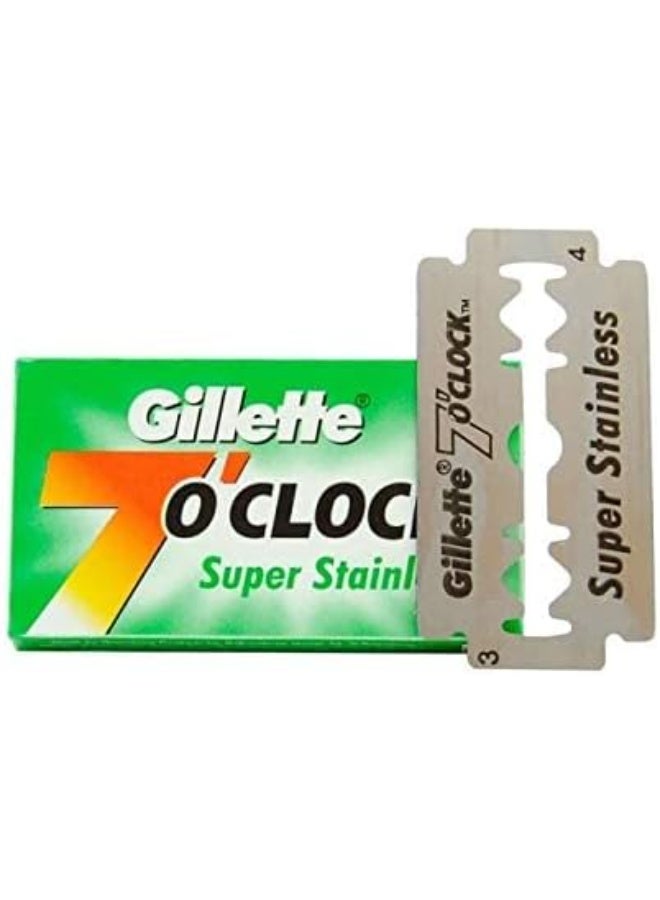 شفرات حلاقة جيليت 7 أوكلوك سوبر ستانلس ذات حدين (عبوة من 20 شفرة) - Image 2