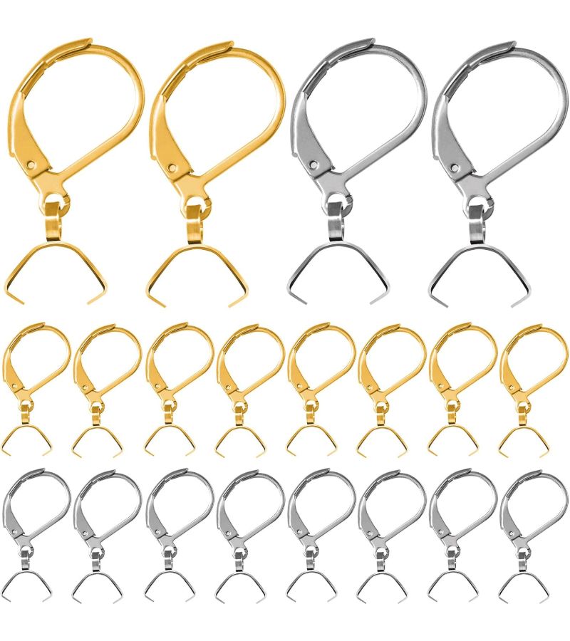 6pcs Stainless Steel Leverback Earring Hooks For Diy Jewelry Making Golden - Image 1