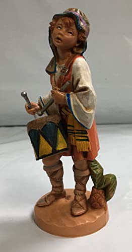 Fontanini by Roman Inc., Jareth The Drummer Boy, 5" Shepherds Collection, Nativity Figure and Accessories, Hand Sculpted and Painted - Image 2