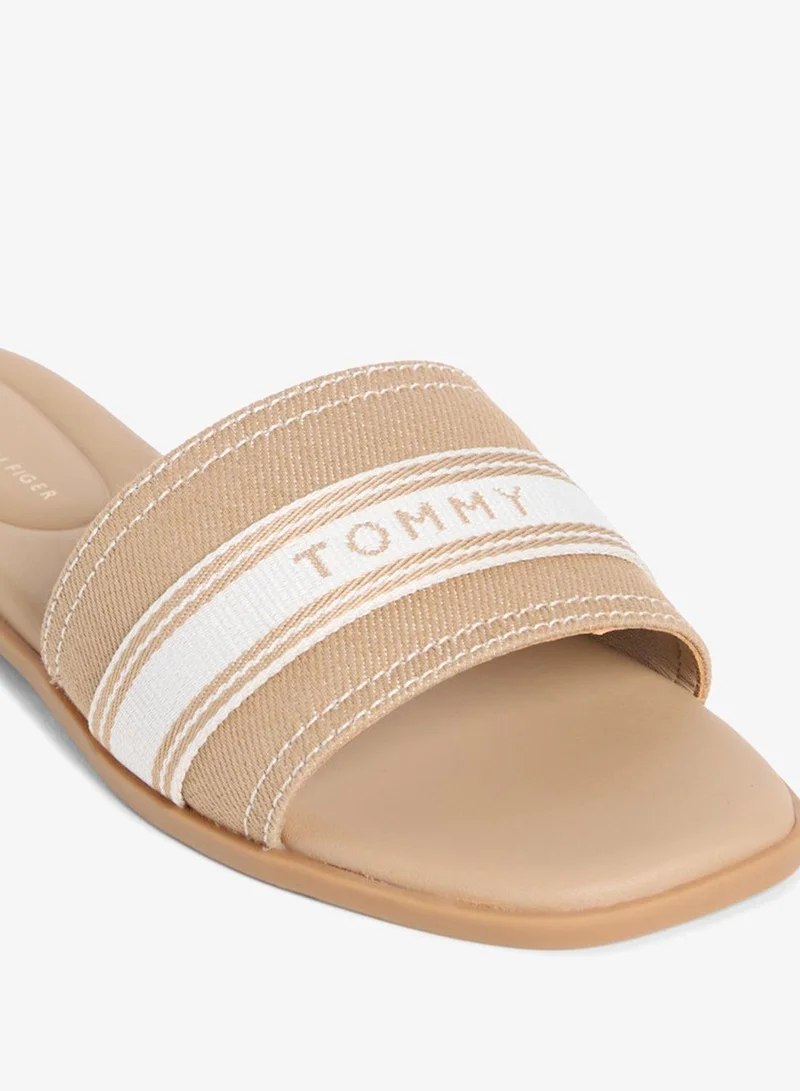 Tommy Hilfiger Safari Canvas Canvas Webbing Strap Flat Sandals for Women | Best Price UAE