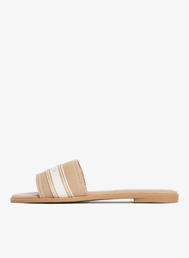 Tommy Hilfiger Safari Canvas Canvas Webbing Strap Flat Sandals for Women | Best Price UAE