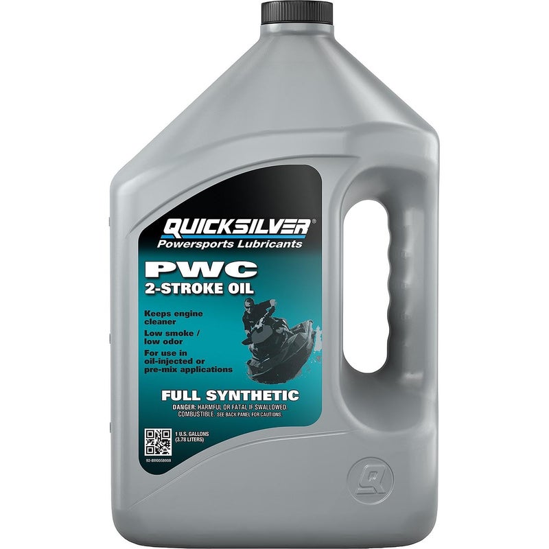 Quicksilver 2-Stroke Full Synthetic PWC Marine Engine Oil, 1 Gallon - Image 1