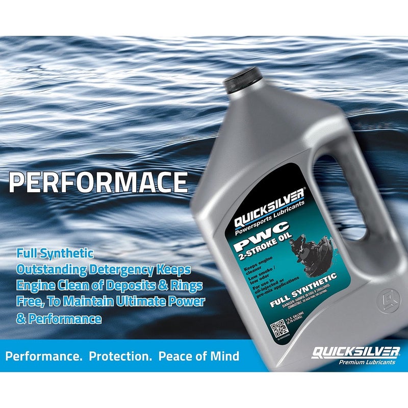Quicksilver 2-Stroke Full Synthetic PWC Marine Engine Oil, 1 Gallon - Image 2