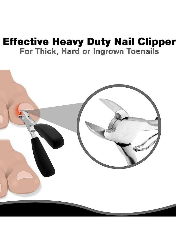 Professional Thick & Ingrown Toe Nail Clippers for Men & Seniors Pedicure Clippers Toenail Cutters Super Sharp Curved Blade Grooming Tool Podiatrist Toenail Clipper Set - Image 2