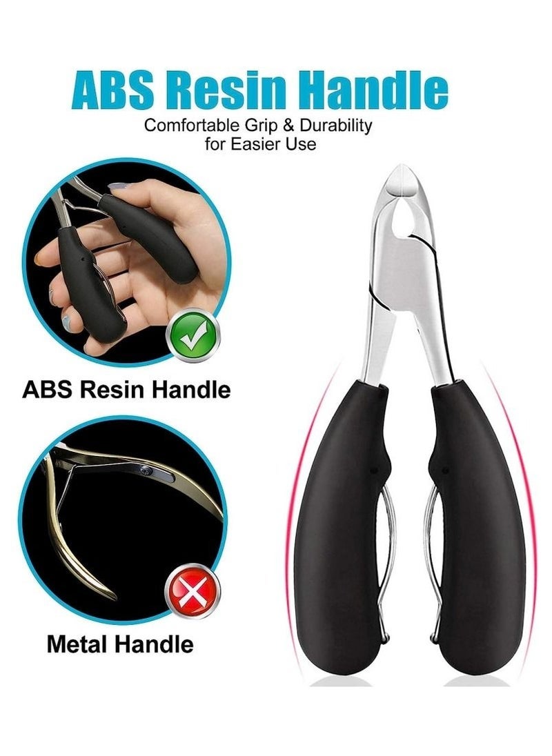 Professional Thick & Ingrown Toe Nail Clippers for Men & Seniors Pedicure Clippers Toenail Cutters Super Sharp Curved Blade Grooming Tool Podiatrist Toenail Clipper Set - Image 4