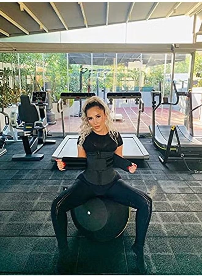 Bincoo Adjustable Waist Trainer for Women, Slimming Belt with Tummy Sauna Bandage Wrap, Waist Trimmer Belt Belly Body Shaper Compression Wrap, Plus Size Corset Waist Trainer for Women and Men , Black (M) - Image 3