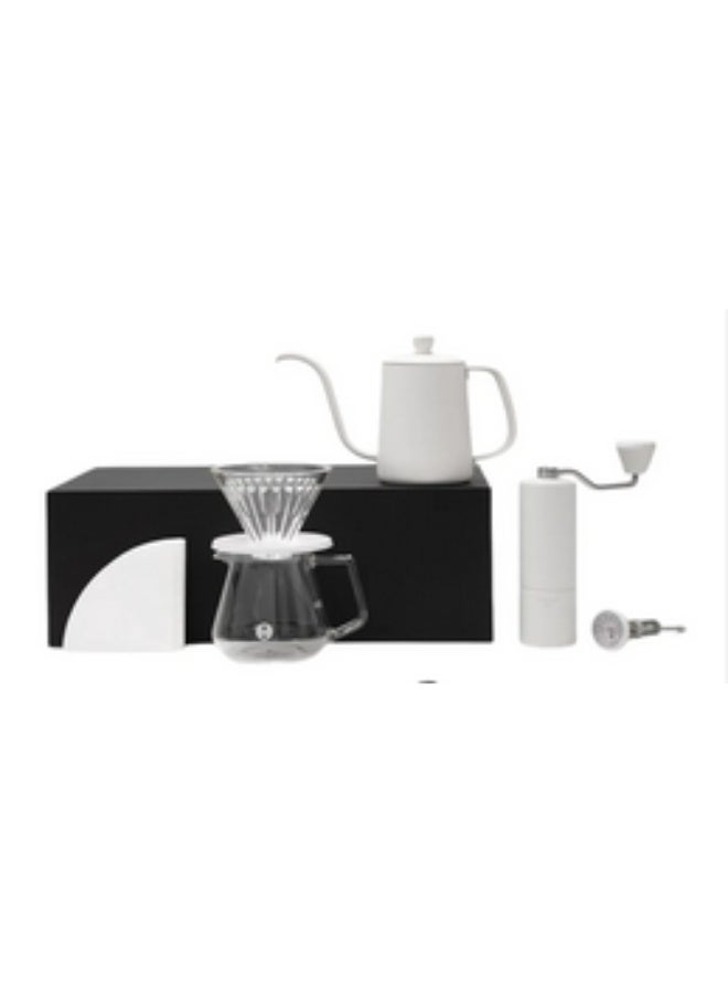 Timemore Pour Over Coffee Set, White Ceramic Teapot, Dripper and Cup, Manual Brewing Kit, Modern Design - Image 1