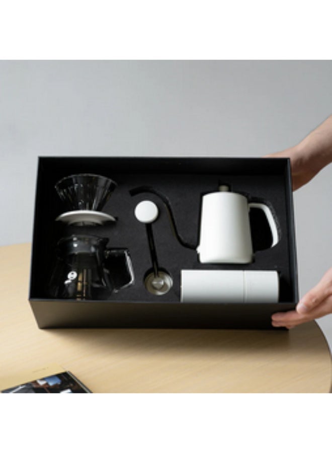 Timemore Pour Over Coffee Set, White Ceramic Teapot, Dripper and Cup, Manual Brewing Kit, Modern Design - Image 3